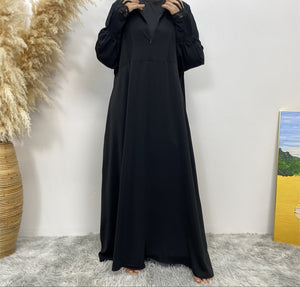 legant lace trim detail on Falak abaya for a refined modest fashion look