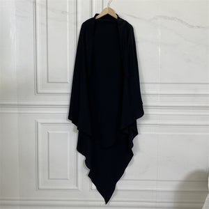 One layer khimar with niqab feature in premium Nida fabric