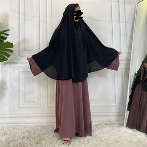 Full coverage chiffon khimar with lift-up niqab feature