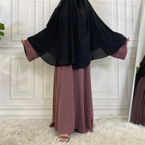 Full coverage chiffon khimar with lift-up niqab feature