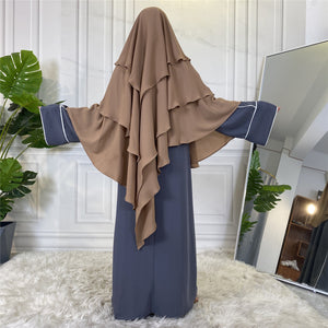 Back view of diamond cut khimar showing full coverage