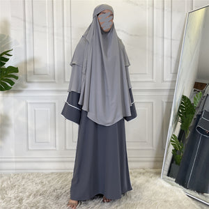 Full coverage chiffon khimar with lift-up niqab feature