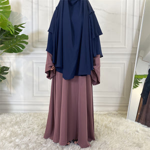 Full coverage chiffon khimar with lift-up niqab feature