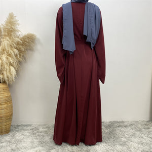 Back view of Hira abaya in nidha fabric showing modest flow