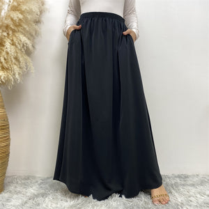 Modest black jilbab set with elasticated sleeves and skirt