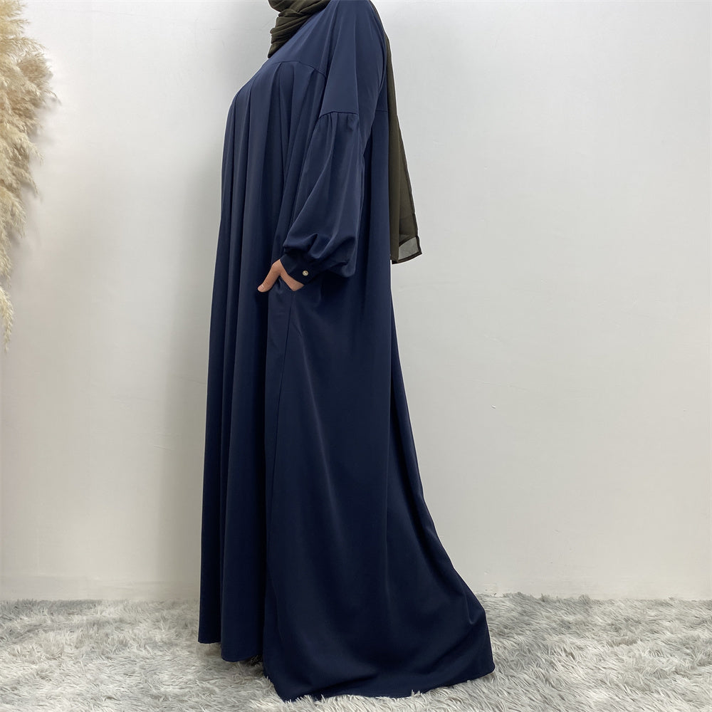 Aqsa Abaya with full flare pleated cut in premium Nida fabric