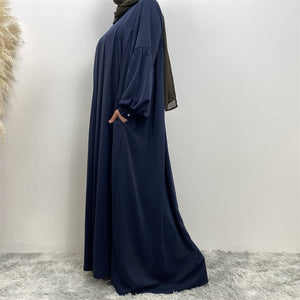 Aqsa Abaya with full flare pleated cut in premium Nida fabric