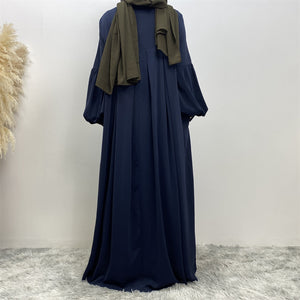 Aqsa Abaya with full flare pleated cut in premium Nida fabric