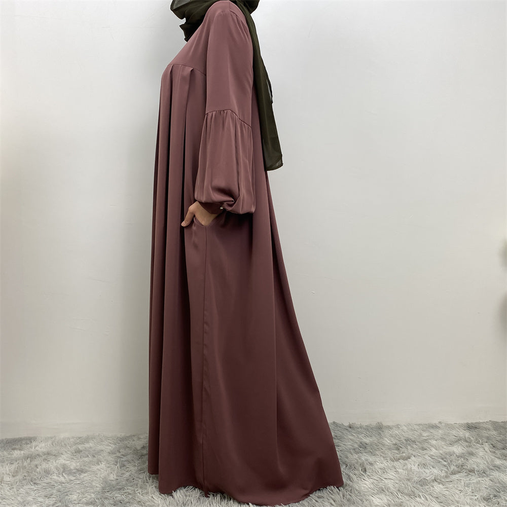 Aqsa Abaya with full flare pleated cut in premium Nida fabric