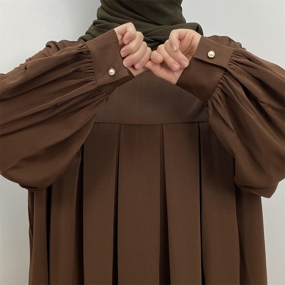 Aqsa Abaya with full flare pleated cut in premium Nida fabric