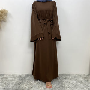 Hira abaya in nidha fabric with loose fit and matching belt