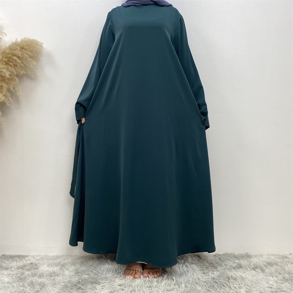 Hira abaya in nidha fabric with loose fit and matching belt