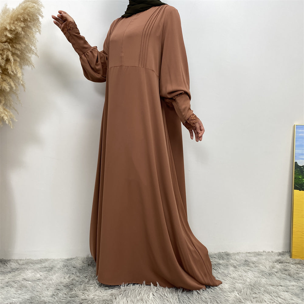 Side view of Falak abaya showing umbrella flare and modest flow