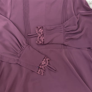 Close-up of zip sleeve with elastic finger cuff on Falak abaya, wudhu-friendly design