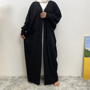 Knit open abaya coatigan for Autumn and Winter layering