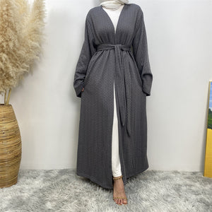 Heavy knit open abaya coatigan for Autumn and Winter