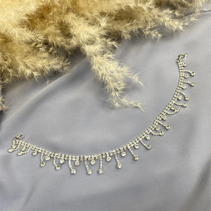 Noor Light Grey Diamante 4 Piece Abaya Set.