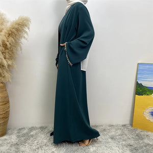 Noor Emerald Green Diamante 4 Piece Abaya Set.