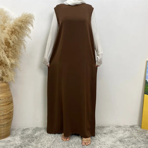 Noor Coffee Brown Diamante 4 Piece Abaya Set.