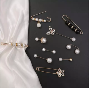 10 piece hijab stick pins and safety pins set for everyday modest wear