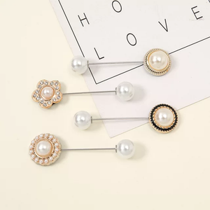 Set of 4 luxury hijab stick pins with chic metallic designs for secure and stylish hijab fastening.