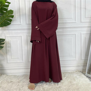 Hira abaya in nidha fabric with loose fit and matching belt