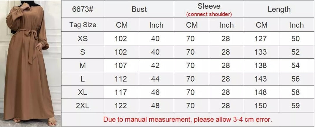 Dina Elasticated Sleeve Closed Abaya - Navy Blue