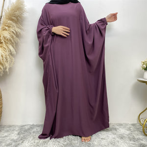 Fiza Farasha abaya in soft nidha fabric with loose fit and batwing sleeves