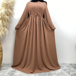 Rida closed drawstring umbrella abaya with full flare cut