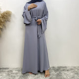 Hira abaya in nidha fabric with loose fit and matching belt