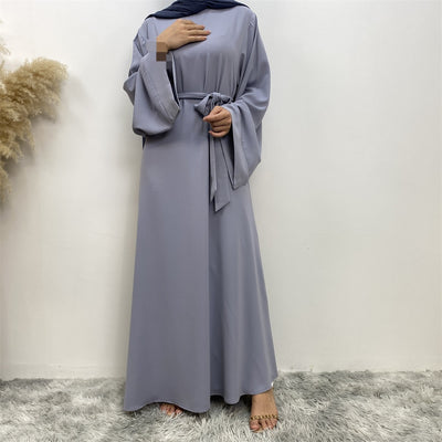 Hira abaya in nidha fabric with loose fit and matching belt
