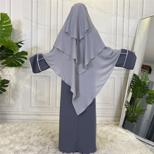 Back view of diamond cut khimar showing full coverage