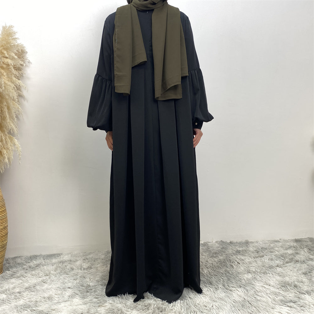 Aqsa Abaya with full flare pleated cut in premium Nida fabric