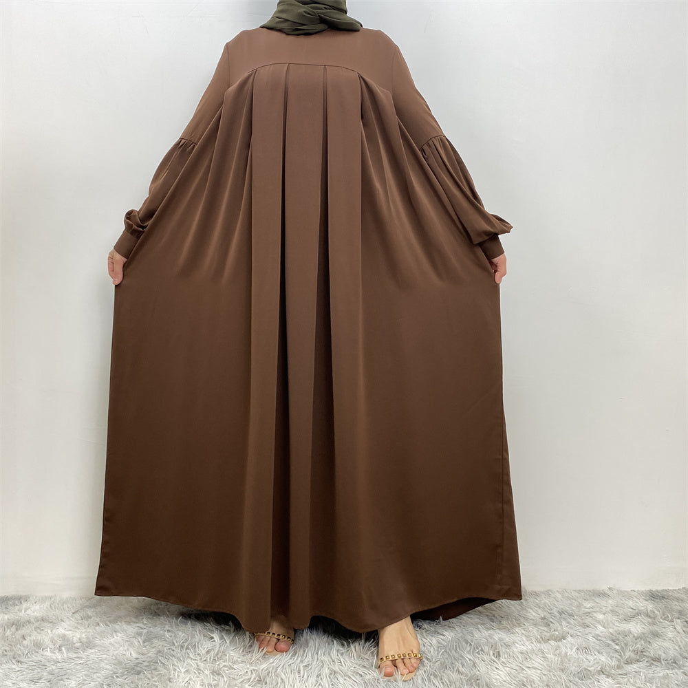 Aqsa Abaya with full flare pleated cut in premium Nida fabric
