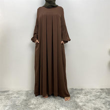 Load image into Gallery viewer, Aqsa Coffee Brown Closed Full Flare Abaya
