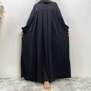 Aqsa Abaya with full flare pleated cut in premium Nida fabric
