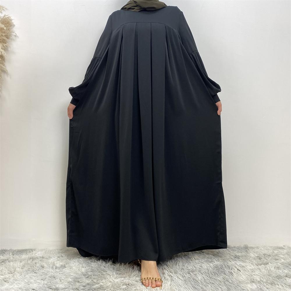 Aqsa Black Closed Full Flare Abaya