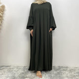 Aqsa Abaya with full flare pleated cut in premium Nida fabric