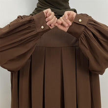 Load image into Gallery viewer, Aqsa Coffee Brown Closed Full Flare Abaya
