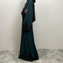 Load image into Gallery viewer, Aneeka Forest Green Open Abaya EXCLUSIVE BY JM
