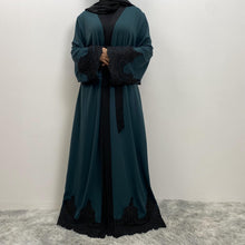 Load image into Gallery viewer, Aneeka Forest Green Open Abaya EXCLUSIVE BY JM
