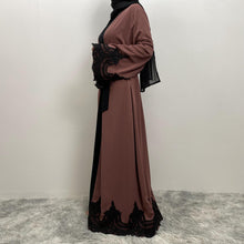 Load image into Gallery viewer, Aneeka Mauve Purple Open Abaya EXCLUSIVE BY JM

