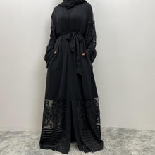 Load image into Gallery viewer, Arya Black Open Abaya EXCLUSIVE BY JM
