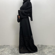 Load image into Gallery viewer, Arya Black Open Abaya EXCLUSIVE BY JM
