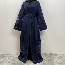 Load image into Gallery viewer, Arya Navy Blue Open Abaya EXCLUSIVE BY JM
