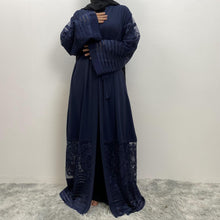 Load image into Gallery viewer, Arya Navy Blue Open Abaya EXCLUSIVE BY JM
