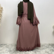 Load image into Gallery viewer, Zainab Mauve Closed Abaya
