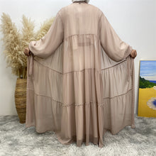 Load image into Gallery viewer, Gazala Georgette Chiffon Nude Open Abaya
