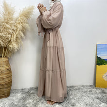 Load image into Gallery viewer, Gazala Georgette Chiffon Nude Open Abaya
