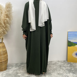 Back view of ribbed knit winter coatigan for modest wear